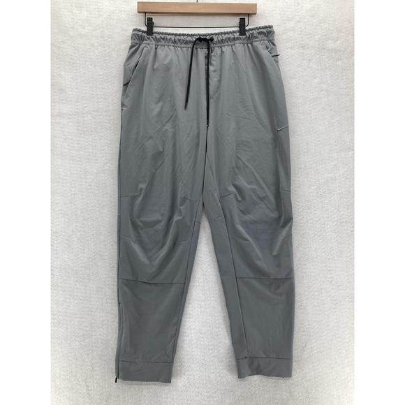 Nike Joggers Mens Large Gray Dri-FIT Tapered Ankle Zip Pockets Running Training - Picture 1 of 16